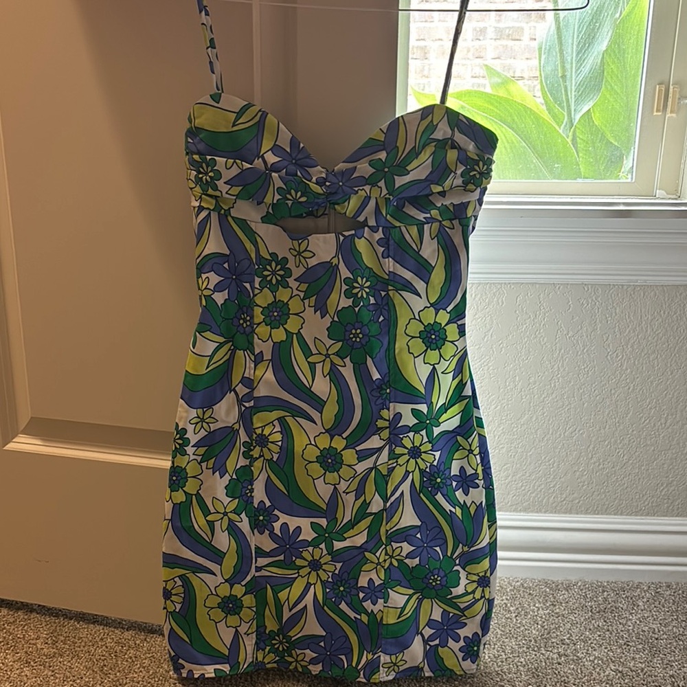Zara Floral Print Dress with Spaghetti Straps